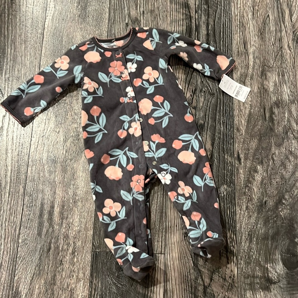 Carters 6 months girls fleece warm pajamas footies new